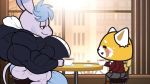  aggressive_retsuko ailurid anthro asinus bedroom_eyes big_muscles blush bodily_fluids bulge clothing donkey duo edit equid equine eye_contact female genitals huge_muscles hyper hyper_genitalia hyper_muscles looking_at_another male mammal muscular narrowed_eyes red_panda retsuko rompinpomps sanrio seductive stubble sweat tadano_(aggretsuko) underwear 