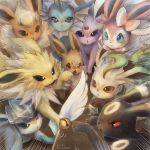  :&lt; artist_name blue_eyes brown_eyes brown_fur cat_teaser closed_mouth commentary_request eevee emphasis_lines espeon flareon gen_1_pokemon gen_2_pokemon gen_4_pokemon gen_6_pokemon glaceon jolteon leafeon momomo12 no_humans open_mouth paws pokemon pokemon_(creature) purple_eyes sylveon umbreon vaporeon watermark 
