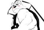 2020 anthro blush clothing kemono kumamikan male mammal overalls overweight overweight_anthro overweight_male simple_background solo ursid white_background 