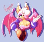  big_breasts breasts chiropteran cleavage clothed clothing english_text female hair hair_over_eye hi_res jacket looking_at_viewer mammal one_eye_obstructed open_clothing open_jacket open_topwear rouge_the_bat solo solratic sonic_the_hedgehog_(series) text topwear wide_hips wings 