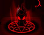  2020 5:4 badumsquish demon equid equine hasbro hi_res horn horse kim_stone_(oc) lightning mammal my_little_pony pentagram pony red_eyes red_theme solo summoning summoning_circle 