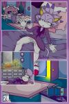  2:3 absurd_res anthro bed bedroom blaze_the_cat bodily_fluids breasts camel_toe clothed clothing comic domestic_cat english_text felid feline felis female fur furniture genital_fluids half-closed_eyes hi_res lying mammal narrowed_eyes on_back open_mouth pillow purple_body purple_fur pussy_juice pussy_juice_through_clothing solo sonic_the_hedgehog_(series) text tinydevilhorns wet wet_clothing 