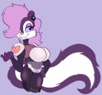  &lt;3 anthro bodysuit clothing ear_piercing ear_ring female fifi_la_fume hair hair_over_eye hi_res mammal mephitid one_eye_obstructed piercing skinsuit skunk solo solratic tight_clothing tiny_toon_adventures warner_brothers 
