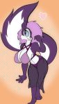  &lt;3 anthro big_breasts bikini breasts cleavage clothed clothing female fifi_la_fume hair hair_over_eye hi_res leaning leaning_forward mammal mephitid one_eye_obstructed skunk solo solratic swimwear tiny_toon_adventures warner_brothers 