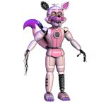  alpha_channel ambiguous_gender animatronic anthro artist_vergence28 canid canine dipstick_tail five_nights_at_freddy&#039;s fox funtime_foxy_(fnaf) hair head_tuft invalid_tag lipstick long_tail low_res machine makeup mammal multicolored_body multicolored_tail pink_body pseudo_hair robot sister_location solo speaker tuft video_games white_body wire yellow_eyes 