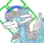  alpha_channel anonymous_artist blue_body blue_fur dragon feral fluffy fur furred_dragon male red_eyes solo 