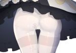  1girl ass barbara_(genshin_impact) close-up ett genshin_impact pantyhose paw_print simple_background skirt solo thighband_pantyhose white_background white_legwear 