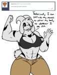  &lt;3 anthro ask_blog asriel_dreemurr_(god_form) big_breasts black_sclera boss_monster bovid breasts caprine clothed clothing crossgender curvy_figure english_text fangs female floppy_ears fur goat hair hair_over_eye heart_marking horn huge_breasts mammal markings mtf_crossgender muscular muscular_anthro muscular_female one_eye_obstructed robertge simple_background solo text undertale video_games voluptuous white_background white_body white_fur wide_hips 