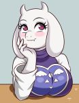  anthro big_breasts blush boss_monster bovid breasts caprine clothing curvy_figure female feral goat hi_res huitu_c mammal mature_feral sheep smile thick_thighs toriel undertale video_games voluptuous 
