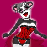  1:1 absurd_res anthro clothing corset costume emily(evilthabad) evilthabad female giant_panda halloween hi_res holidays lingerie mammal pandapire solo topwear ursid vampire 