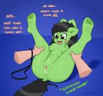  &lt;3 absurd_res anon anthro bodily_fluids cum cum_inside drooling duo english_text equid equine female filly_anon genital_fluids hasbro hi_res hooves kumakum leash male male/female mammal my_little_pony saliva solo_focus submissive tears text 
