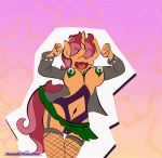  animated anthro bottomwear breastless_clothes breasts caramelldansen choker clothing equid equine female fishnet hasbro horn jewelry mammal meme miniskirt mostlymlpanthroporn my_little_pony navel necklace partial_nudity pasties pleated_skirt skirt solo spiked_choker unicorn 