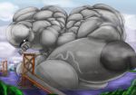  2015 anthro balls big_balls big_muscles big_penis bracelet bridge city cloud erection fierglief genitals grey_body grey_penis grey_skin holding_object huge_balls huge_muscles huge_penis humanoid_genitalia humanoid_penis hyper hyper_balls hyper_genitalia hyper_muscles hyper_penis jewelry macro male mammal muscular muscular_anthro muscular_male nude partially_submerged penis rhinocerotoid sea sky smile solo suspension_bridge thick_penis vein veiny_muscles veiny_penis water 