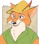  anthro canid canine clothed clothing disney fox fur male mammal robin_hood robin_hood_(disney) shimomaro simple_background solo 