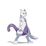  ban_(3551702) closed_mouth commentary_request full_body gen_1_pokemon glint holding holding_spoon legendary_pokemon legs_apart looking_up mewtwo oversized_object pokemon pokemon_(creature) signature solo spoon standing yellow_eyes 