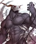  abs biceps black_body bone claws demon elias_ainsworth hi_res humanoid male mask muscular muscular_humanoid muscular_male pecs rabbity red_eyes skull skull_head skull_mask solo the_ancient_magus_bride 