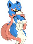  3:4 alpha_channel anthro blue_body blue_fur breasts dreameclipsewolf female fur hi_res legendary_pok&eacute;mon nintendo pok&eacute;mon pok&eacute;mon_(species) simple_background solo video_games white_body white_fur zacian 