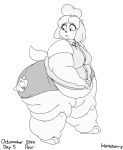  animal_crossing anthro barefoot belly belly_overhang big_belly big_breasts biting_pear_of_salamanca black_and_white breasts canid canine canis clothed clothing domestic_dog english_text female front_view hair hi_res huge_hips huge_thighs isabelle_(animal_crossing) looking_at_self looking_back love_handles makeup mammal mascara meme monochrome nintendo obese obese_anthro obese_female open_mouth overweight overweight_anthro overweight_female pear_shaped shih_tzu shirt short_tail signature simple_background solo tape text thick_thighs three-quarter_view tight_clothing tight_shirt tight_skirt tight_topwear topwear toy_dog vest video_games walking wenisberry wide_hips 