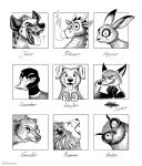  2020 ambiguous_gender anatid anseriform avian bird black_and_white breath_powers canid canine canis clenched_teeth comic domestic_dog dragon duck elemental_manipulation english_text felid feral fire fire_breathing fire_manipulation fox group headshot_portrait hi_res horn hyaenid lagomorph laugh leporid lion looking_at_viewer mammal mischievous monochrome narrowed_eyes nik_raccoon open_mouth open_smile owl pantherine portrait rabbit roaring scalie smile snarling spotted_hyena teeth text tongue tongue_out ursid wide_eyed 
