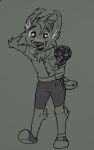  anthro canid canine canis clothed clothing domestic_dog flower hi_res male mammal plant solo toony will-o-wish~ 