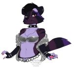  2020 5_fingers anthro breasts digital_media_(artwork) female fingers kittydee looking_at_viewer mammal midriff navel procyonid raccoon simple_background smile solo white_background 