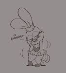  anthro cartoon_network chowder_(series) clothed clothing dialogue english_text felid female fur gesture grey_background half-closed_eyes hand_on_face hi_res joaoppereiraus lagomorph leporid looking_at_viewer mammal monochrome narrowed_eyes open_mouth panini_(chowder) pointing pointing_at_self rabbit seductive seductive_eyes short_stack simple_background smile solo standing teasing teeth text thick_thighs tongue wide_hips young 