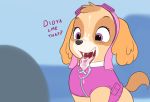  ambiguous_gender anon anonymous bodily_fluids canid canine canis clothed clothed_feral clothing cockapoo cum cum_on_face dirtywater domestic_dog female feral genital_fluids hi_res mammal mixed_breed paw_patrol skye_(paw_patrol) tongue tongue_out 