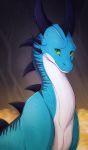  2020 digital_media_(artwork) dragon female feral green_eyes hi_res horn silvyr solo wingless_dragon 