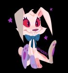  2020 black_background black_eyes buckteeth eyelashes female five_nights_at_freddy&#039;s five_nights_at_freddy&#039;s:_security_breach freckles hi_res lagomorph leporid long_ears mammal pawpads rabbit red_sclera ribbons simple_background sitting smile star teeth vanny_(fnaf) video_games waackery white_body 