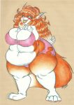  anthro breasts canid canine f-thefirst female fox furkinghell hi_res mammal overweight overweight_anthro overweight_female solo 