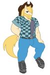  anonymous_artist anthro beard biceps blonde_hair blue_eyes chase_(mlp) clothed clothing digital_media_(artwork) draft_horse equid equine facial_hair friendship_is_magic hair hasbro hat headgear headwear hi_res hooves horse male mammal muscular muscular_anthro muscular_male my_little_pony pectoral_bulge pony simple_background solo white_background 