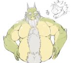  2020 anthro belly dragon exe_exem green_body humanoid_hands kemono male overweight overweight_anthro overweight_male simple_background solo text white_background 
