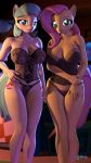  3d_(artwork) 9:16 anthro anthrofied anthroponiessfm big_breasts breasts clothing coco_pommel_(mlp) corset digital_media_(artwork) duo equid equine female fluttershy_(mlp) friendship_is_magic hand_on_hip hasbro hi_res lingerie mammal my_little_pony nipples panties source_filmmaker topwear translucent translucent_clothing underwear 