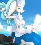  2020 anus big_breasts blush breasts female genitals hi_res nintendo nipples nude open_mouth pok&eacute;mon pok&eacute;mon_(species) primarina pussy solo video_games winick-lim 