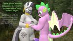  16:9 3d_(artwork) anthro anthrofied breast_fondling breasts butt dialogue digital_media_(artwork) dragon duo ear_piercing ear_ring english_text equid equine erection female fondling forest friendship_is_magic genitals hand_on_breast hasbro hi_res male male/female mammal my_little_pony nipples nude outside papadragon69 penis piercing source_filmmaker spike_(mlp) text tree widescreen zebra zecora_(mlp) 