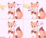  ? ?! ambiguous_gender angry anthro bell bell_collar blush boop canid canine cheek_tuft chest_tuft collar countershade_torso countershading cross-popping_vein dipstick_ears dipstick_tail disembodied_hand duo english_text eyes_closed facial_tuft fox fur hi_res human inner_ear_fluff looking_at_another mammal multicolored_ears multicolored_tail nia_(senz) nose_boop orange_body orange_eyes orange_fur pawpads pink_background pink_pawpads red_collar semi-anthro senz sequence simple_background speech_bubble text tuft url vein 
