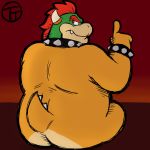  1:1 2020 anthro belly bowser butt cute_fangs hi_res humanoid_hands koopa male mario_bros nintendo overweight overweight_anthro overweight_male scalie sitting solo trashtoonz video_games 