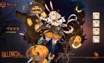  1girl :d animal_ears azur_lane benson_(azur_lane) benson_(cutie_pumpkin_pie)_(azur_lane) black_corset black_legwear blonde_hair breasts brown_eyes brown_footwear character_name cleavage closed_eyes commentary_request copyright_name crescent_moon demon_wings detached_sleeves eagle_union_(emblem) expressions fake_animal_ears hair_ribbon halloween_costume hao_(patinnko) hat head_wings highres holding holding_staff jack-o&#039;-lantern long_hair low_twintails medium_breasts moon official_art one_eye_closed open_mouth orange_ribbon orange_shorts pointing pointing_at_self puffy_short_sleeves puffy_shorts puffy_sleeves pumpkin ribbon short_sleeves shorts sidelocks silk smile solo spider_web staff thighhighs tress_ribbon twintails white_sleeves wings witch_hat wrist_cuffs 