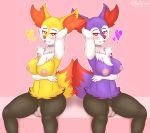  absurd_res anthro big_breasts braixen breasts dildo dildo_sitting duo female female/female hi_res highoncoffee nintendo penetration pok&eacute;mon pok&eacute;mon_(species) sex_toy shiny_braixen thick_thighs video_games 