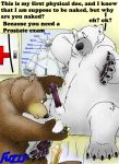  animal_genitalia anthro ball_fondling ball_grab balls condom confusion dialogue doctor doctors_office duo english_text fondling fuzzybaloo genital_exam genitals hernia_check holding_balls holding_penis male male/male mammal medical medical_examination patient penis polar_bear sexual_barrier_device sheath testicular_exam text touching_penis ursid ursine wearing_condom 