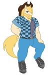  anonymous_artist anthro beard biceps blonde_hair blue_eyes chase_(mlp) clothed clothing digital_media_(artwork) draft_horse equid equine facial_hair friendship_is_magic hair hasbro hat headgear headwear hi_res hooves horse male mammal muscular muscular_anthro muscular_male my_little_pony pectoral_bulge pony simple_background solo white_background 