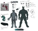  anthro canid canine canis durag english_text eyes_closed genitals goon_(goonie_san) goonie-san hi_res humanoid_genitalia humanoid_penis male mammal model_sheet open_mouth penis sharp_teeth solo symbiote teeth text tongue tongue_out wolf 