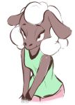  2020 anthro bovid caprine clothed clothing female fully_clothed fur hi_res mammal sheep simple_background solo tohupo white_background white_body white_fur white_wool wool_(fur) 