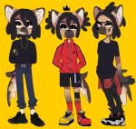  bored canid canine canis clothing crossed_arms crown devin_(yungyiff) domestic_dog dreadlocks dustbinrat fashion footwear german_shepherd herding_dog hi_res jacket jewelry male mammal pastoral_dog shirt shoes smiling_at_viewer solo tongue tongue_out topwear 