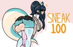  anthro balls big_breasts big_butt big_penis blue_(limebreaker) breasts butt dragon genitals gynomorph hi_res horn huge_penis intersex limebreaker penis solo text 