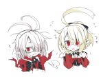  2girls ahoge airi_(ogami_kazuki) chibi cropped_torso glasses huge_ahoge letty_(ogami_kazuki) multiple_girls ogami_kazuki original pointy_ears red_eyes sketch vampire 