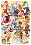  &gt;_&lt; 6+boys 6+girls alolan_form alolan_vulpix arms_up ash_ketchum axew bangs beanie bike_shorts black_gloves black_legwear black_pants black_shirt black_vest blonde_hair blue_eyes blush blush_stickers bonnie_(pokemon) braid braixen brock_(pokemon) capri_pants cilan_(pokemon) clemont_(pokemon) closed_eyes collared_shirt commentary_request cosmog croagunk crop_top dark_skin dark_skinned_male dawn_(pokemon) earrings fanny_pack flower gary_oak gen_1_pokemon gen_2_pokemon gen_3_pokemon gen_4_pokemon gen_5_pokemon gen_6_pokemon gen_7_pokemon glasses gloves green_eyes green_hair green_shirt hair_flower hair_ornament hand_up hat highres holding holding_flower holding_pokemon iris_(pokemon) james_(pokemon) jessie_(pokemon) jewelry jumpsuit kiawe_(pokemon) lana_(pokemon) legendary_pokemon lillie_(pokemon) long_hair long_sleeves mallow_(pokemon) max_(pokemon) may_(pokemon) mechanical_arm meowth misty_(pokemon) multiple_boys multiple_girls on_head on_lap on_shoulder one_eye_closed open_mouth orange_hair pansage pants pikachu pink_flower piplup pleated_skirt pokemon pokemon_(anime) pokemon_(classic_anime) pokemon_(creature) pokemon_bw_(anime) pokemon_dppt_(anime) pokemon_on_head pokemon_on_lap pokemon_on_shoulder pokemon_rse_(anime) pokemon_sm_(anime) pokemon_xy_(anime) ponytail popplio purple_hair purple_pants purple_wristband ralts red_bandana red_hair rotom rotom_dex sasairebun serena_(pokemon) shirt short_sleeves skirt smile sophocles_(pokemon) starter_pokemon striped striped_shirt t-shirt team_rocket team_rocket_uniform teeth thighhighs togedemaru togepi tongue tracey_sketchit twintails umbreon vest white_headwear white_shirt wobbuffet wristband zygarde zygarde_core 