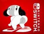  2018 2d_animation animated anthro big_butt butt canid canine canis domestic_dog eyelashes female kgblagden looking_at_viewer looking_back mammal nintendo nintendo_switch shaking_butt short_playtime smile solo switch_dog twerking video_games 