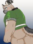  2020 3:4 anthro asian_clothing brown_body brown_fur butt canid canine canis clothing domestic_dog east_asian_clothing fundoshi fur happi_(clothing) humanoid_hands japanese_clothing kemono male mammal slightly_chubby solo srw225we tokyo_afterschool_summoners underwear video_games yasuyori 
