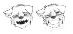  ahegao anthro blush bodily_fluids canid canine canis drooling goon_(goonie_san) goonie-san headshot_portrait looking_pleasured looking_up male mammal monochrome open_mouth portrait saliva smile solo wolf 